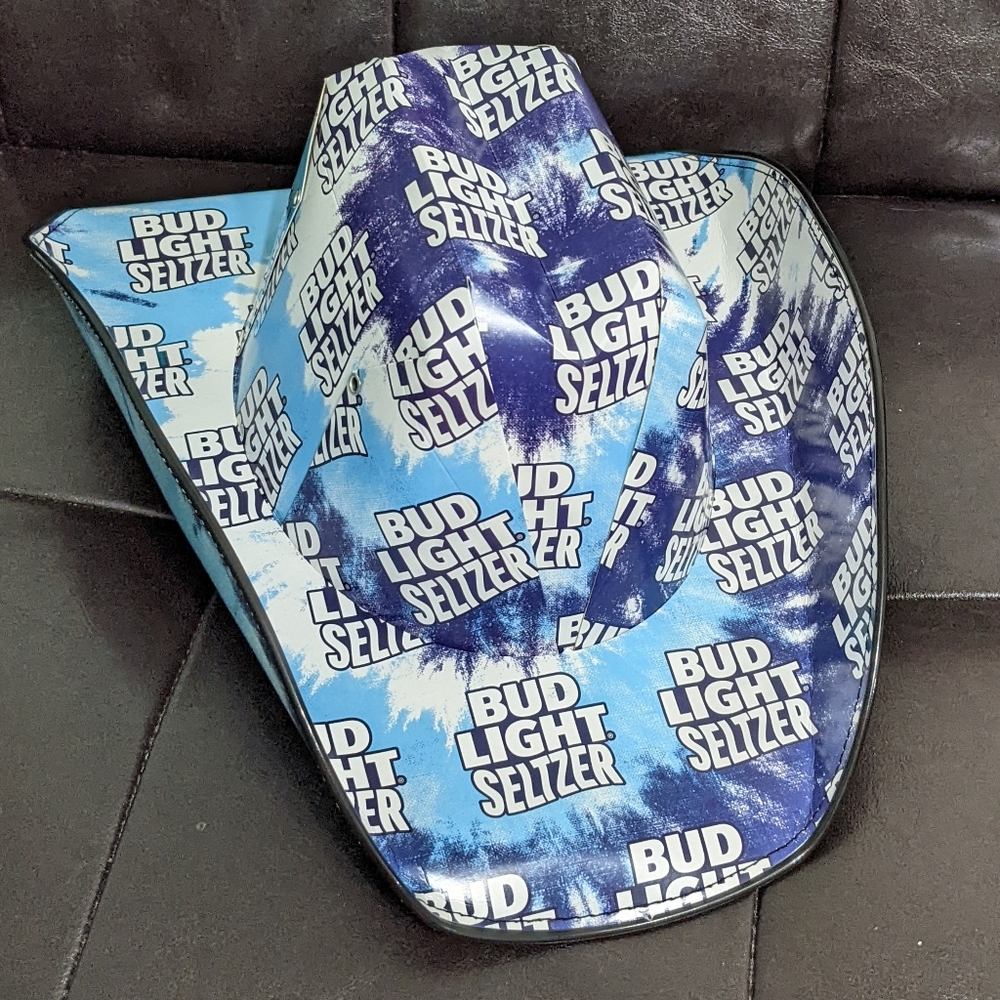 New Bud Light Seltzer Blue Raspberry Print Cowboy Hat